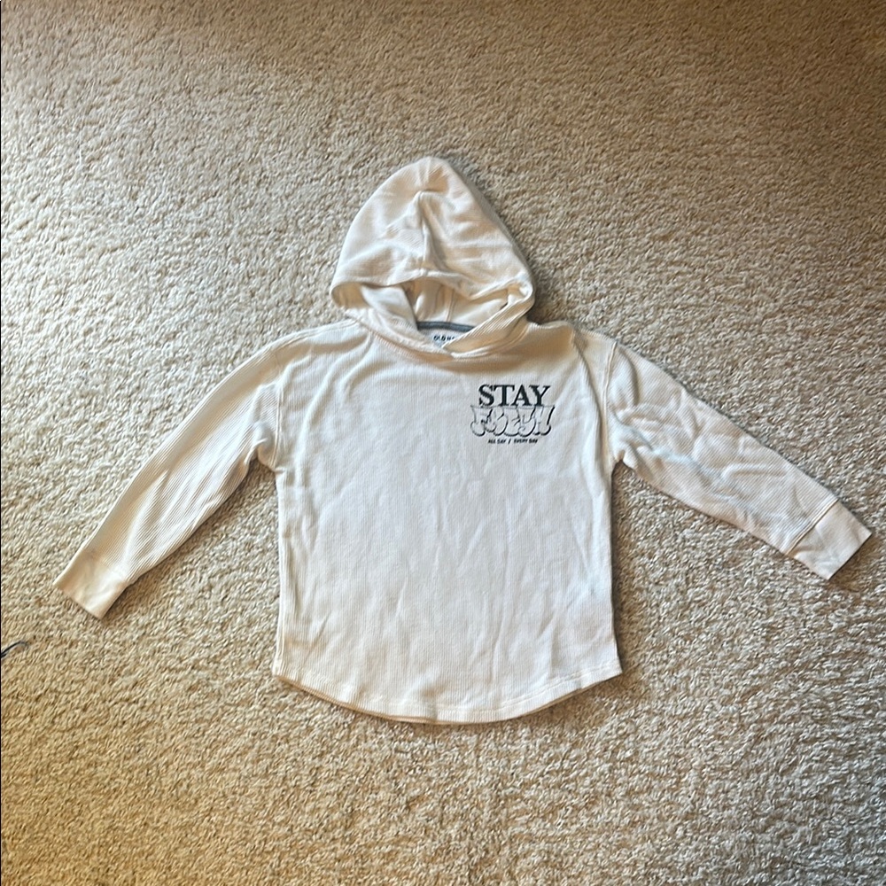 Old Navy, waffle knit shirt with hood. Size small.